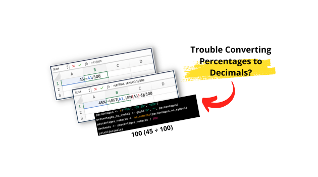 How to Convert Percentages to Decimals: Excel, Manual & R Methods