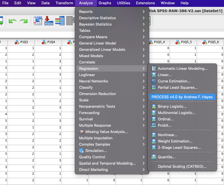 Launch PROCESS macro on SPSS macOS. Source: uedufy.com