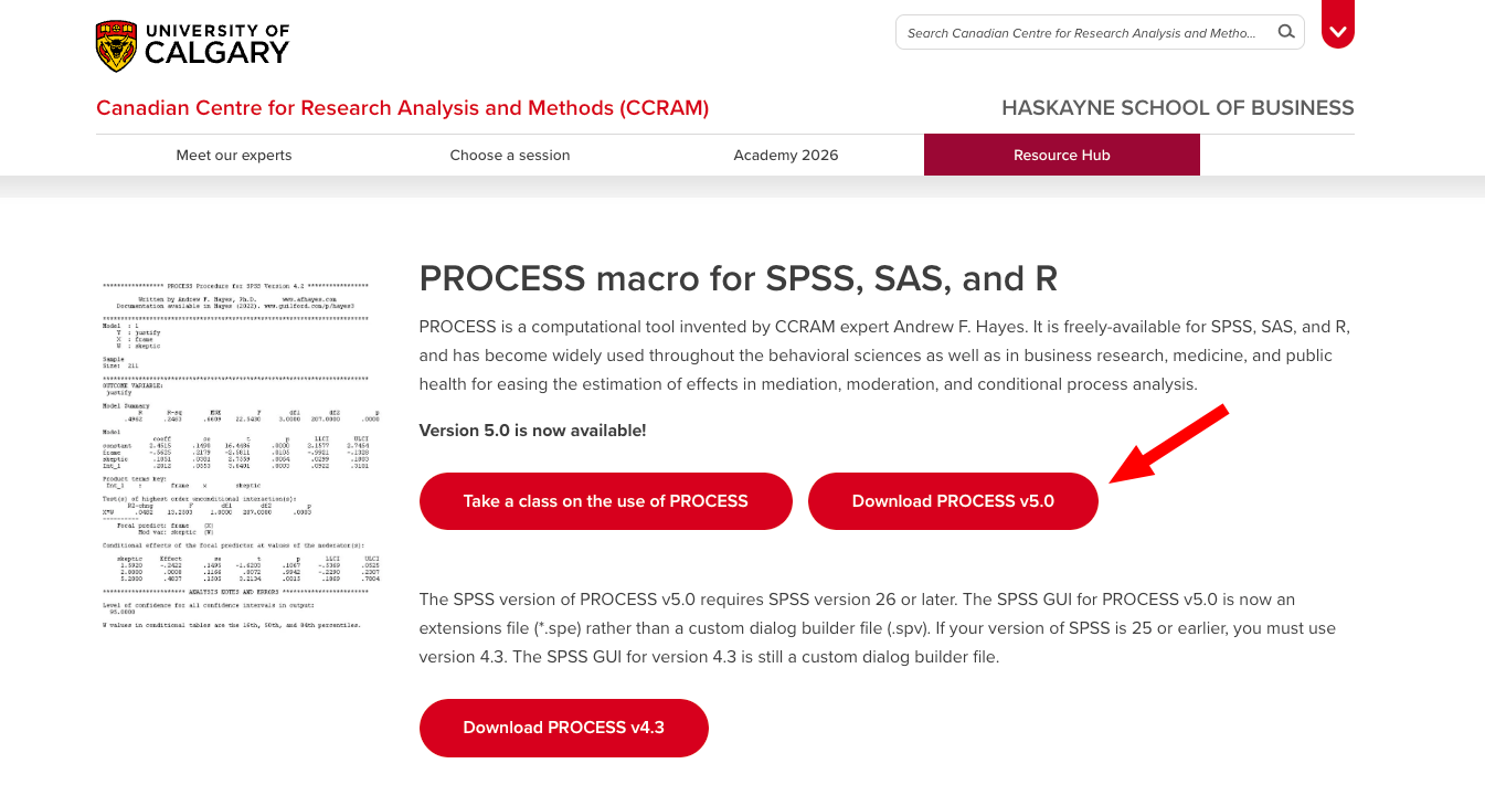 ดาวน์โหลด PROCESS Macro. ที่มา: uedufy.com