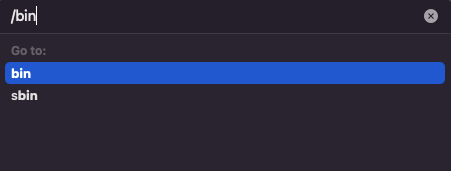 Go to Folder บน macOS. ที่มา: uedufy.com