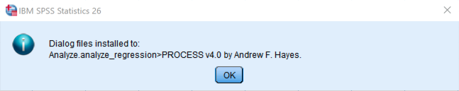 หน้าต่างยืนยันการติดตั้ง PROCESS Macro. ที่มา: uedufy.com