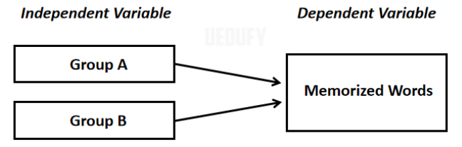 Example 1: Conceptual Framework [independent and dependent variables]. Source: uedufy.com