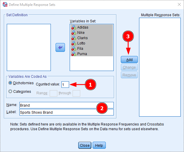 Multiple responses variables in set in SPSS. Source: uedufy.com