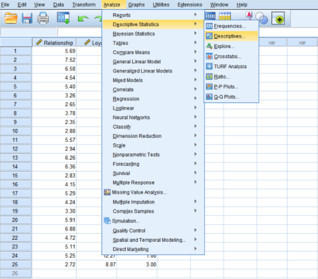 Center variables in SPSS. Source: uedufy.com