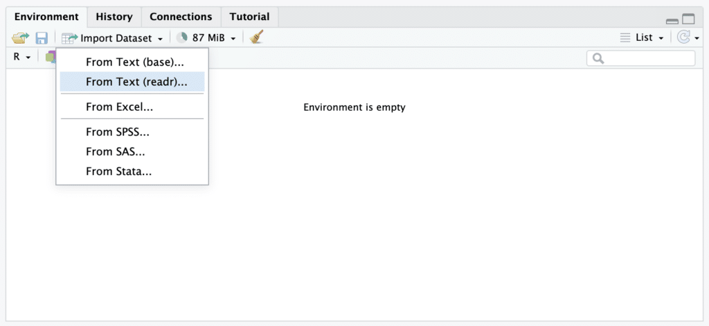 Import dataset from text (readr) in R. Source: uedufy.com