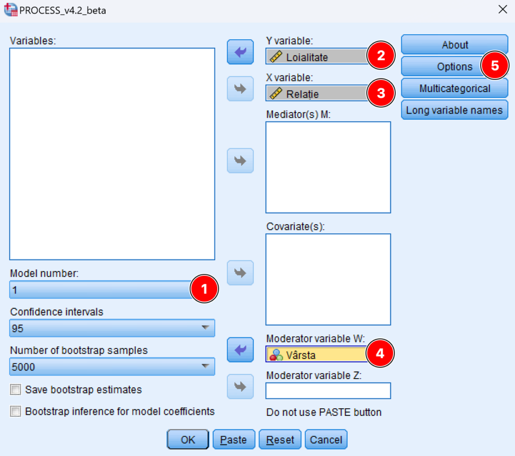 Analiza moderare PROCESS Macro SPSS. Source: uedufy.com